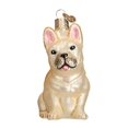 thumbnail image 1 of Adorno navideño de cristal con forma de bulldog francés del Viejo Mundo, 8 x 4 x 9 cm, 1 of 5