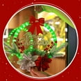 thumbnail image 5 of Cheapark Christmas Wreath With Bow Ribbon, Simulated Red Pines Needles And Lights Battery Powered, LED Warm Light Garland Party Supplies Housewarming Gifts Door, 5 of 9