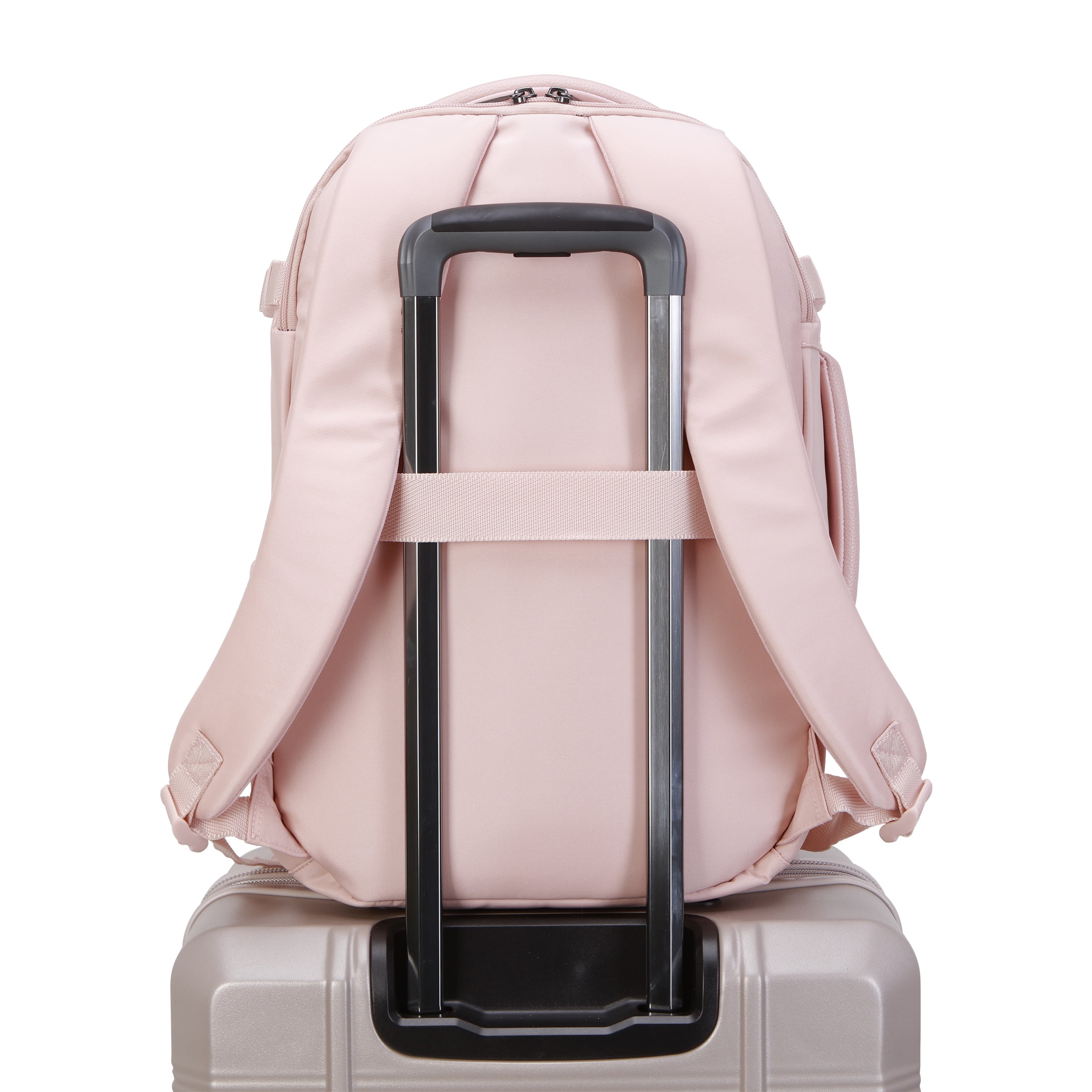 btL 18-inch Nylon Travel Backpack with 15-inch Laptop Sleeve, Rose Smoke
