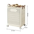 thumbnail image 4 of Meoldis Collapsible Storage Basket with Wheels, Foldable Plastic Storage Bin & Hamper, Ventilated Durable Organizer for Clothes, Toys, Dorm Essentials, 4 of 9