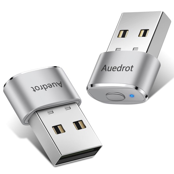 Mouse Jiggler AUEDROT Metal USB Mouse Mouse Mouse, plateado, 2 unidades