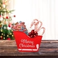 thumbnail image 2 of Plastic Santa Sleigh Shaped Bins, Red Container Storage for Holiday Treats, Home Decorations Party Supplies Basket, 2 of 4