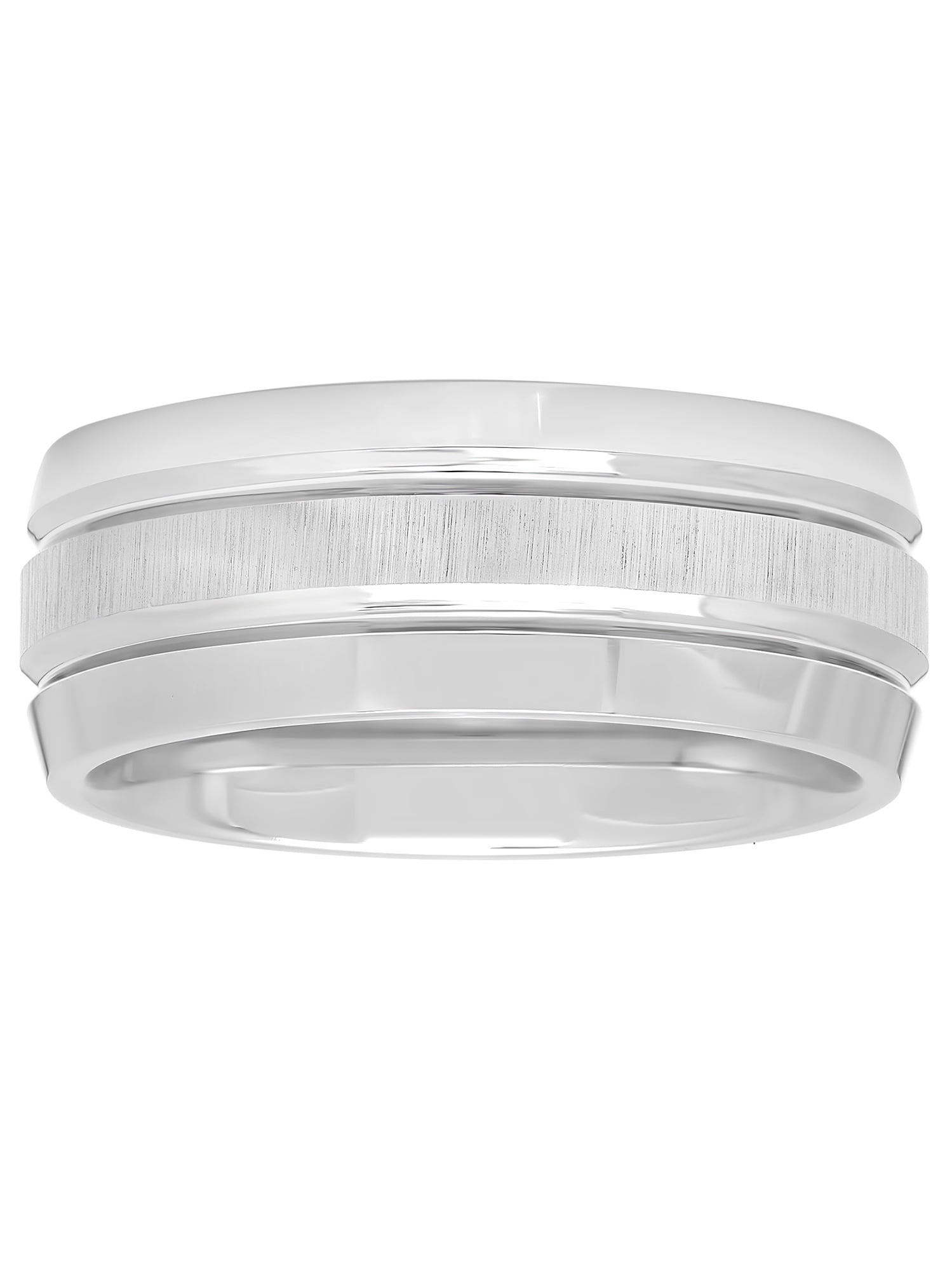 Men’s Gray Cobalt Domed Double Grooved Wedding Band - Mens Ring