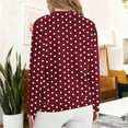 thumbnail image 3 of UTSJKR Women Oversized Polka Dot Print Sweatshirt Drop Shoulder Fashion Spring Crewneck Y2K Aesthetic Pullover Cozy Fleece Sweater Wine XXXL, 3 of 5