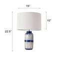 thumbnail image 2 of Pasargad Home Garcia Metal & Ceramic Table Lamp Lights, White & Blue, 2 of 6