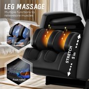 Sesslife Zero Gravity Massage Chair, Full Body Shiatsu Recliner with Air Pressure, Heating, Air Bags, Foot Rollers, Bluetooth and Portable Stand for Bedroom Living Room, Black