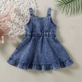 thumbnail image 5 of Huowey Baby Toddler Girls Sleeveless Sundress Jean Skirt Ruffles Dress Princess Dress Sundress Stylish Dailywear, 2-3 Years, 5 of 7