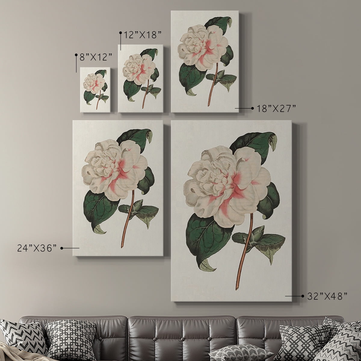Pink Floral Mix VIII Premium Gallery Wrapped Canvas - Ready to Hang