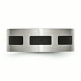 thumbnail image 4 of Stainless Steel Black Rubber Flat 8mm Brushed Band, 4 of 11