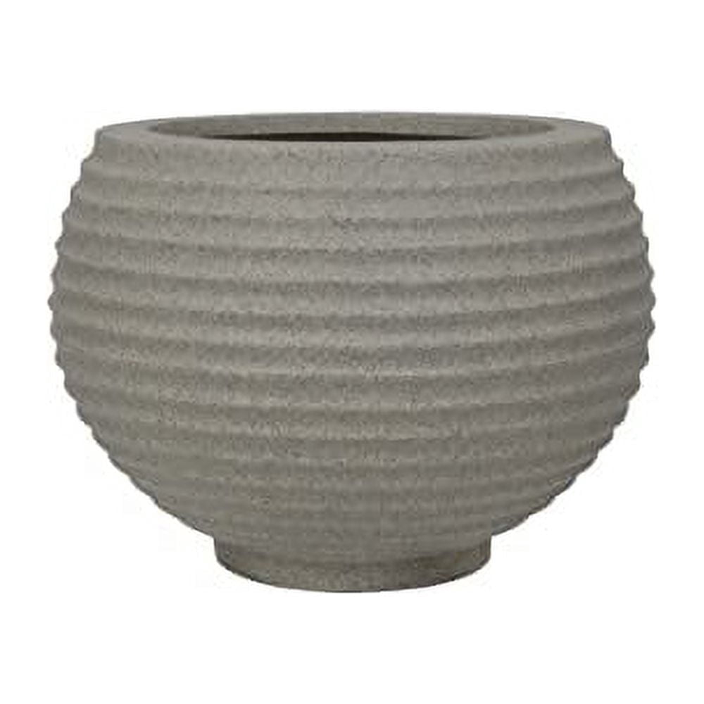 Ecobo 13.4" Wide Eco-Friendly Round Pot Planter, HeliconiaIndoor/Outdoor use, Durable, Versatile & Lightweight, Designed by Brazilian Artisans, Contemporary All-Weather Design – Gray Granite