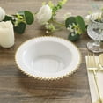 thumbnail image 4 of Decorline Beaded Collection White & Gold 7.5" / 14oz Soup Bowl, Elegant Design Tableware, Perfect for All Occasions : 60-Plates, 4 of 4