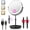 1x/30x Black, variant on 9" Large Lighted Makeup Mirror with Magnification, 1X/30X Double Sided Magnifying Mirror with Adjustable Height, Rechargeable  Mirror with 3 Color Dimmable Lights, 360? Rotation