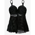 thumbnail image 3 of Women's Smart and Sexy SA623 Full Busted Ruffle Twist Bandeau Tankini Swim Top (Black 38DD), 3 of 9