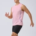 thumbnail image 2 of Men's Quick Dry Tech Stretch Active Sleeveless Crewneck Tank Top Workout Shirt Size 2XL Pink, 2 of 9