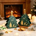 thumbnail image 4 of Christmas Tree Shaped Gift Box,Foldable Handheld Candy Packaging Box with Faux Leather Handle,Green Cardboard Treat Box for Xmas Party Favors and Presents, 4 of 6
