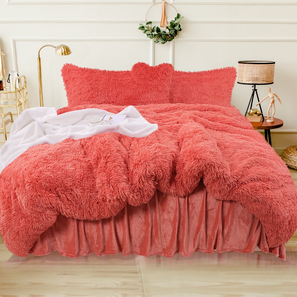 PiccoCasa Solid Print Polyester/Microfiber/Fabric/Crystal/Velvet Duvet