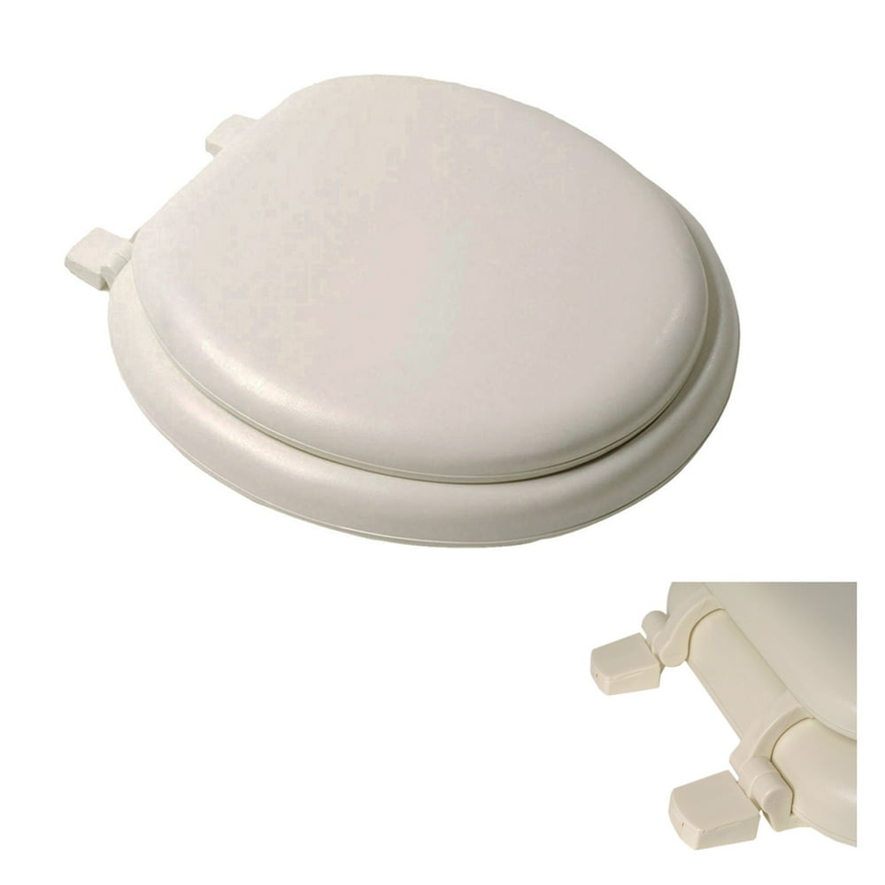Deluxe Bone Round Soft Cushioned Padded Toilet Seat with Closed Front