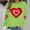 Green, variant on Plus Size Sweatshirts for Womens Valentine's Love Heart Printed Shirts Long Sleeve Round Neck Blouses Valentine's Day Sweater Pullover Tops