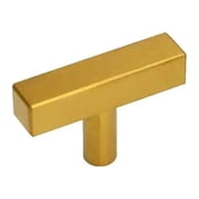 Atlas Series 2 in. (50 mm) Pull Kitchen Cabinet Handles T-Bar Cabinet Knob Solid Gold Brushed Pull - 10 Pack