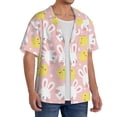 thumbnail image 2 of Goofa Rabbit And Chick Printed Men's Casual Short-sleeved Shirt,Lightweight Breathable Button-down,Summer Casual men's top,Versatile Fashion shirt-, 2 of 7