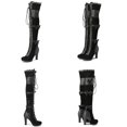 thumbnail image 5 of Fesfesfes Tall Boots for Young Ladies Bow Tie Thick High Heel Lace Up Punk Side Zipper Over The Knee US:7.5(40), 5 of 5