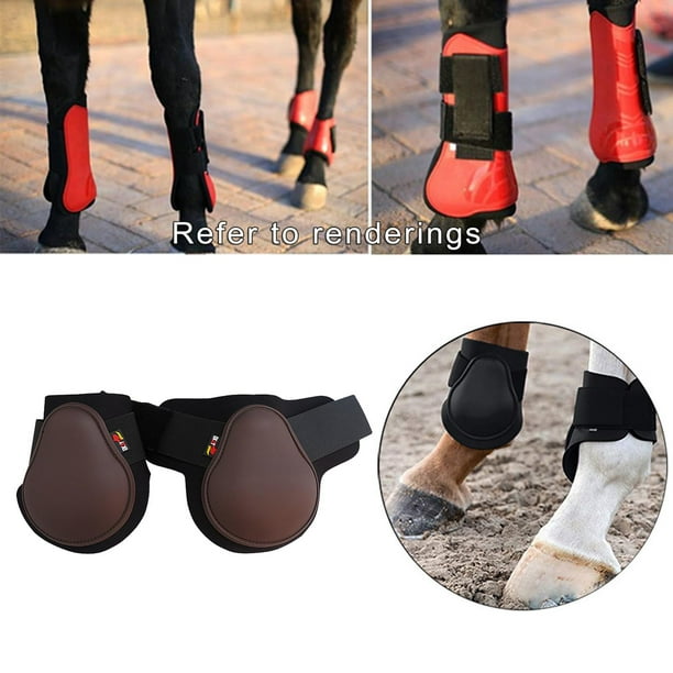 Caballo Ecuestre Botas de Tendón Botas de Ejercicio Frontal Fetlock PU Cuero Protector de Protección Ligero de Protección de Protecció XL Trasera Baoblaze botas de tendón de caballo