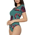thumbnail image 2 of Naloa Snake And Rose Women's Short-Sleeved Onesie, One-Piece Swimsuit for Parties, dates, clubs - X-Large, 2 of 9