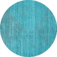 thumbnail image 1 of Ahgly Company Indoor Round Oriental Light Blue Industrial Area Rugs, 8' Round, 1 of 4