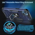 thumbnail image 2 of Designed for iPhone 14 Case, Military Grade Protective Phone Case Cover with Enhanced Metal Ring Kickstand [Support Magnet Mount] Compatible with iPhone 14 6.1, Blue, 2 of 5