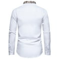 thumbnail image 5 of Lovskoo 2024 Long Sleeve Shirts for Men Casual Patchwork Button Turn-Down Collar Tops Blouse Shirt White-XL, 5 of 9
