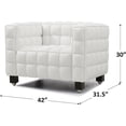 thumbnail image 3 of Emma Luxurious Faux Leather Armchair in Cream, 3 of 5