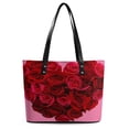 thumbnail image 2 of Valentine's Day Roses Heart Woman Leather Handbags Large Tote Bag Fashion Portable Handbags With Zipper, 2 of 7