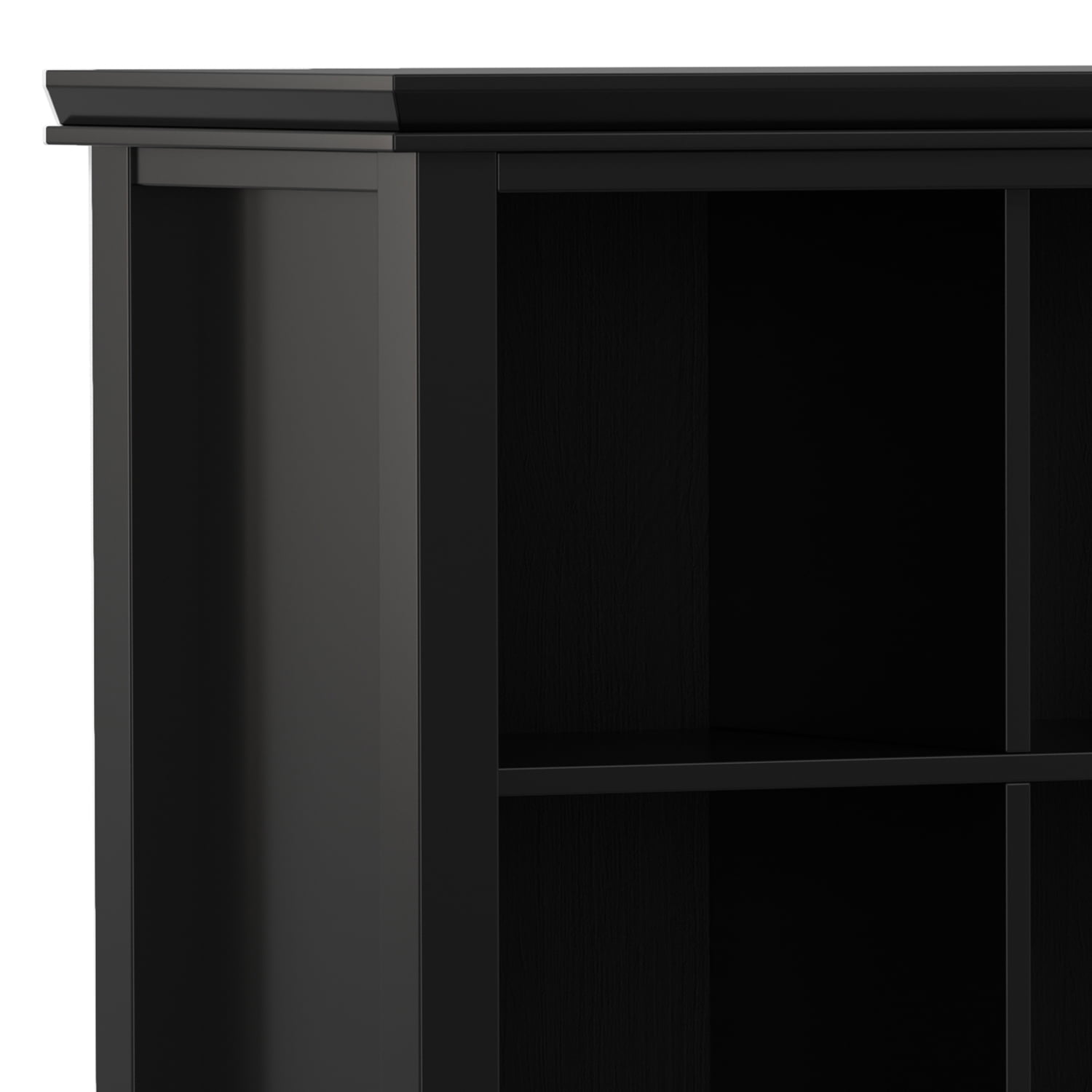 Simpli Home Artisan 48 inch x 57 inch Solid Wood Transitional 12 Cube Storage in Black