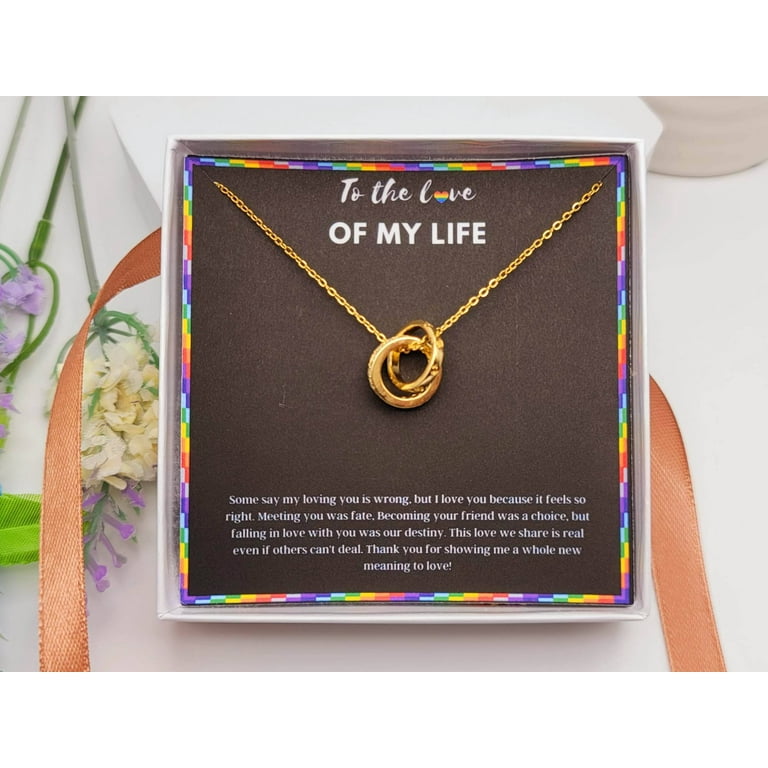 Lesbian Couple Joint Necklace, LGBT Gift, Anniversary Gifts for