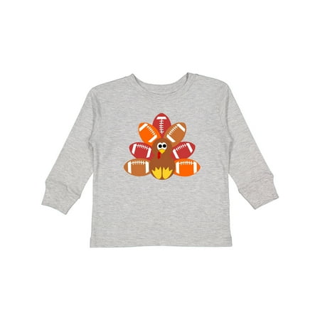 

Inktastic Thanksgiving Cute Football Turkey Gift Toddler Boy or Toddler Girl Long Sleeve T-Shirt