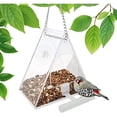 thumbnail image 2 of RELAX Window Bird Feeder, Bird House Feeder Acrylic Clear Window Bird Feeder Hanging Wild Bird Feeder with Suction Cup and Hanging Chain Seed Tray for Bird Watching Outdoors Garden Backyard(Triangle), 2 of 8