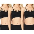 thumbnail image 1 of Women Seamless Criss Cross Front Sports Bra Bralette with Removable Pads, 1 of 3