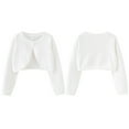 thumbnail image 6 of GYRATEDREAM Girls Long Sleeve Bolero Cardigan Kids Button Closure Knitted Shrug Cropped Sweaters Tops 1-10 Years, 6 of 7