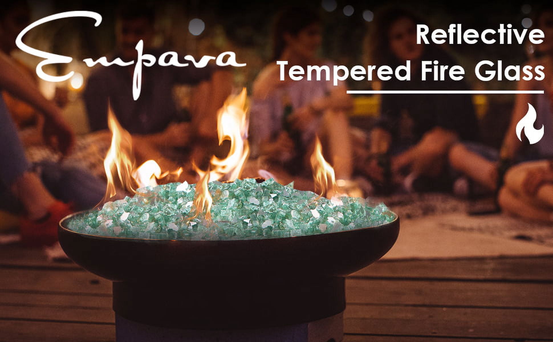 Empava Feuerglas 4,5 Kg – Reflektierendes Gehärtetes Glas Für Gas-Feuerstellen, Black Magic