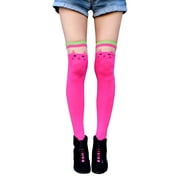 Pink Cat Socks Over The Knee Sparkle, Cute Kawaii Clothing Anime Gift for Women Girls, Cartoon Thigh High Stocking, Funny Boot Kpop Leggings Leg Warmer