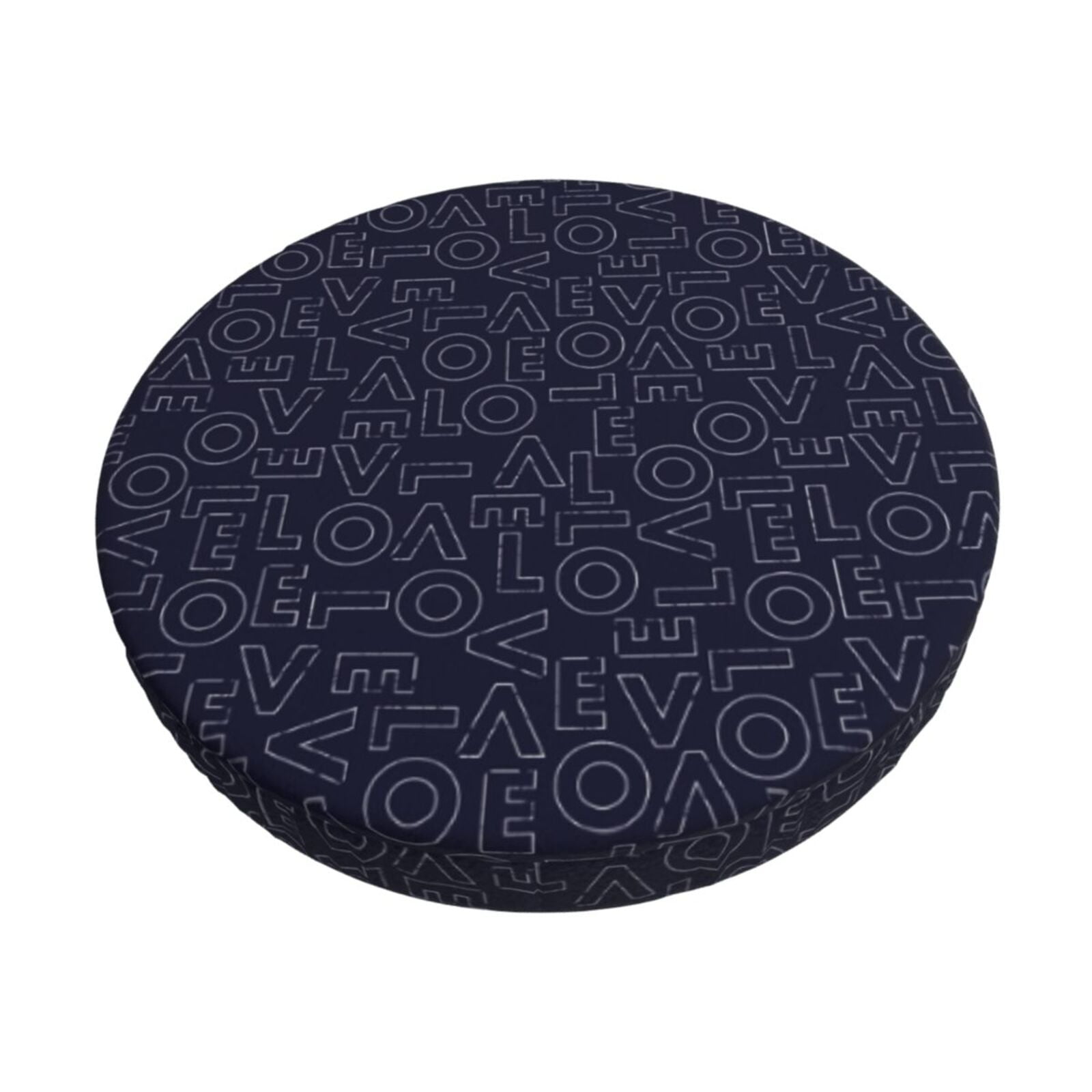 Easygdp LOVE Print Easy To Install Bar Stool Covers&Stool Covers Round&Elastic Stool Cover, Barstool Covers,Washable&Bottom With Elastic Edge-12 inch