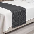 thumbnail image 2 of Retro Bed Runner, Antique Nostalgia Repetitive Greyscale Vintage Plus Sign Lattice Pattern, Decorative Accent Bedding Scarf for Hotels Homes and Guestrooms, King, Grey and Dark Grey, by Ambesonne, 2 of 2