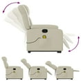 thumbnail image 5 of vidaXL Stand up Massage Recliner Chair Cream Faux Leather, 5 of 5