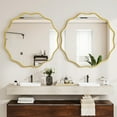 thumbnail image 3 of Easy4Home 36" Wavy Round Decorative Mirror With Deep Frame, Gold, 3 of 5