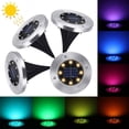 thumbnail image 3 of Paquete de 4 luces solares de disco para exteriores, iluminación de paisaje de suelo impermeable para pasarela de jardín, 3 of 5