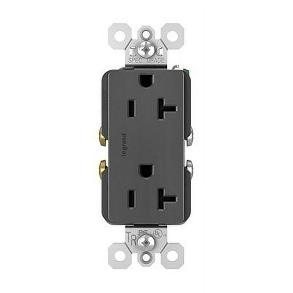 Legrand Recept,Black,20 A,2P3W,Back; Side,1PK TR26352RBK