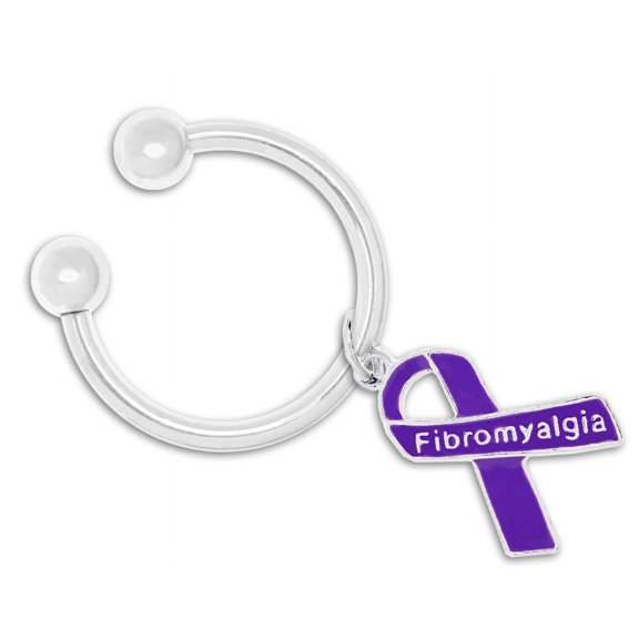 Fibromyalgia Purple Ribbon Keychains