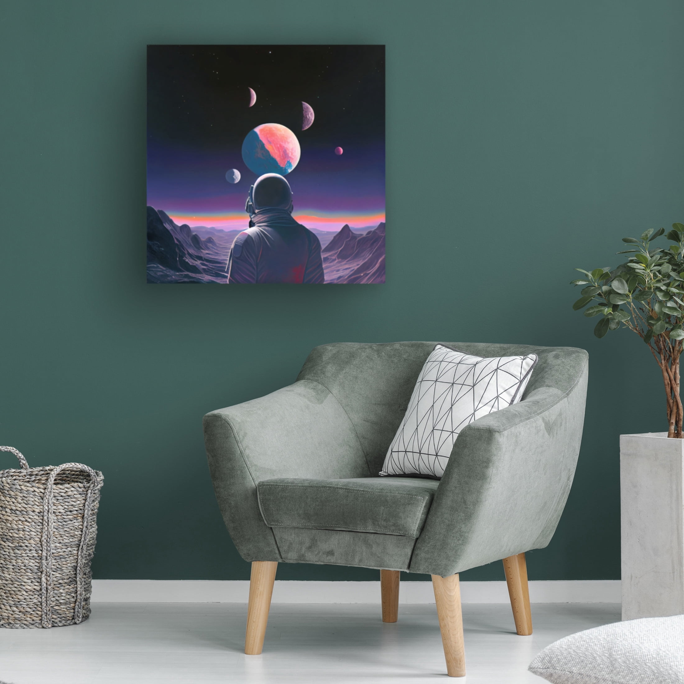 Canvas Wall Art - Sasha 'Astronaut I' Wall Art for Living Room, Bedroom, or Office Décor by Trademark Fine Art - 14 x 14 Inches