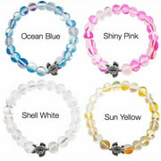 Clear Glass Moonstone Sea Turtle Bracelet | 4 Different Colors | Unique Ocean Lover Gift | Handcrafted Moonstone Bracelet