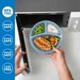 thumbnail image 6 of Mainstays 5-Pack 3-Compartment Round BPA-Free Plastic Meal Prep Food Storage Containers, 1L, Blue Cameo, 6 of 10